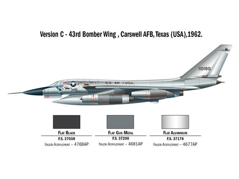 Italeri B-58 Hustler 1/72 plastikinis lėktuvo modelis