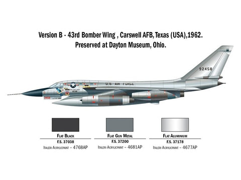 Italeri B-58 Hustler 1/72 plastikinis lėktuvo modelis