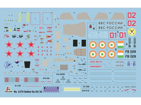 Italeri Su-34/Su-32 FN lėktuvo surenkamas rinkinys 1/72