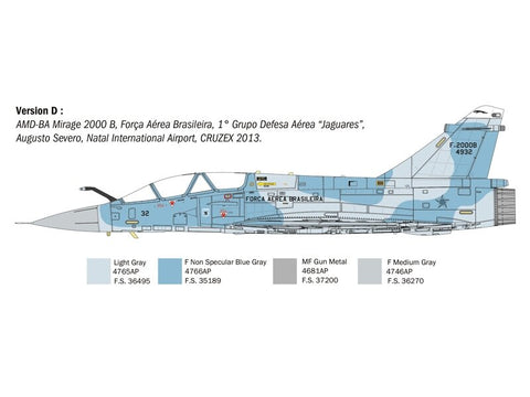 Italeri Dassault Mirage 2000 B/D 1/72 plastikinis lėktuvo modelis