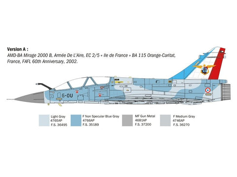Italeri Dassault Mirage 2000 B/D 1/72 plastikinis lėktuvo modelis
