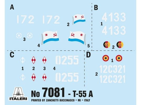 Italeri T-55A vidutinis tankas 1/72 – surenkamas plastikinis modelis