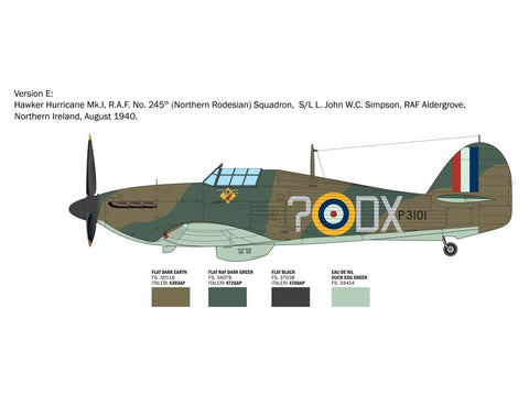 Italeri Hawker Hurricane Mk.I Aces 1/48 plastikinis surenkamas lėktuvo modelis