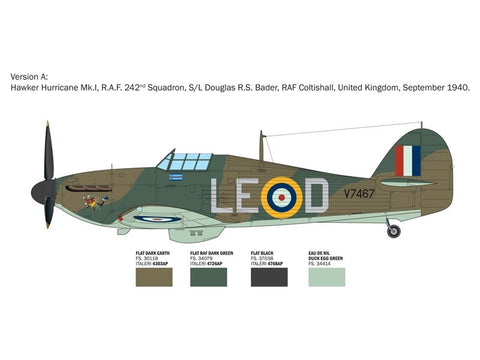 Italeri Hawker Hurricane Mk.I Aces 1/48 plastikinis surenkamas lėktuvo modelis