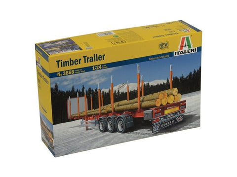 Italeri Medienos priekaba Timber Trailer 1/24 – plastikinis rinkinys (56 cm)
