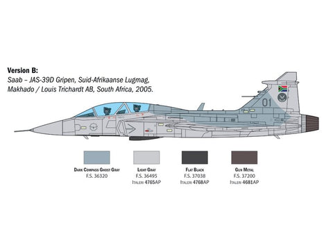 Italeri Saab JAS 39 Gripen Dvivietis 1/48 plastikinis modelio rinkinys 2664