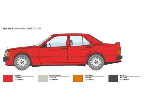 Italeri Mercedes-Benz 190E 2.3 16v 1/24 plastikinis automobilis