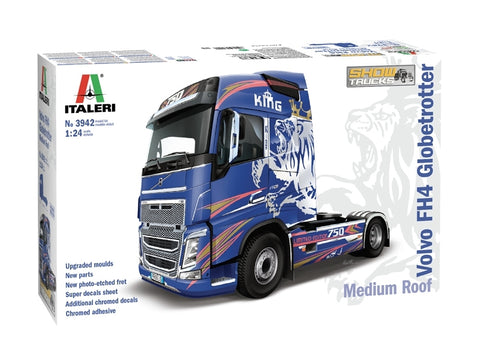 Italeri Volvo FH4 Globetrotter vidutinis stogas 1/24 plastikinis rinkinys