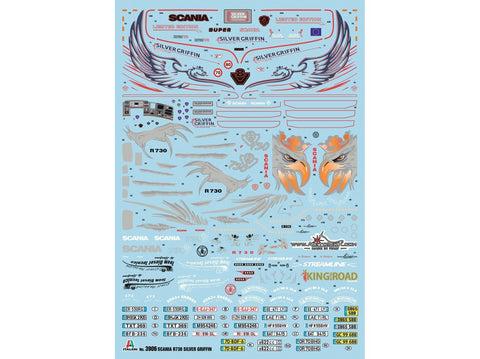 Italeri Scania R730 V8 Streamline Silver Griffin 1/24 plastikinis modelis