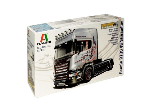 Italeri Scania R730 V8 Streamline Silver Griffin 1/24 plastikinis modelis
