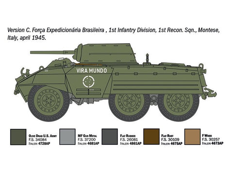 M8 Greyhound / M20 šarvuočio plastikinis modelis 1/72 Italeri