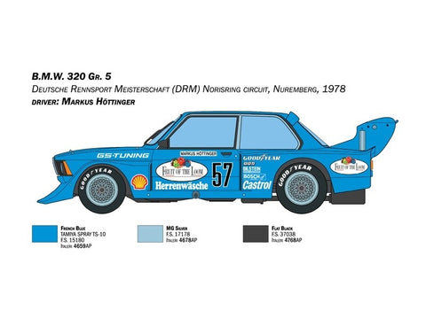 Italeri BMW 320 Group 5 1/24 plastikinis surinkimo rinkinys (3626)