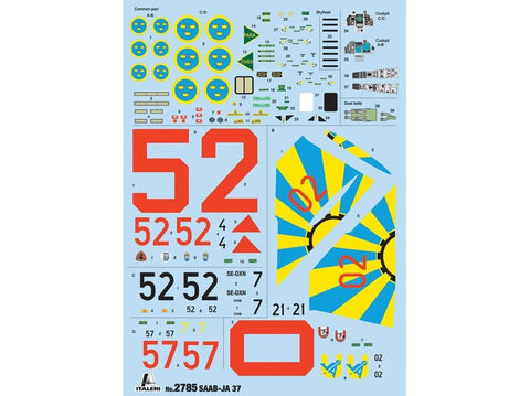 Italeri Saab Viggen JA37/AJ37 1/48 plastikinis lėktuvo modelis (2785)