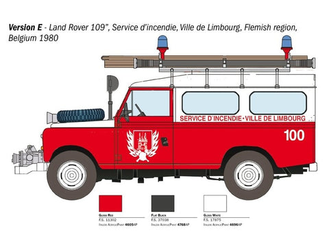 Italeri Land Rover gaisrinis automobilis 1/24 surenkamas modelis 3660