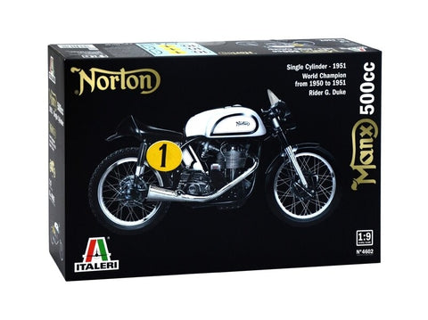 Italeri Norton Manx 500 1951 1/9 plastikinis motociklo surinkimo rinkinys