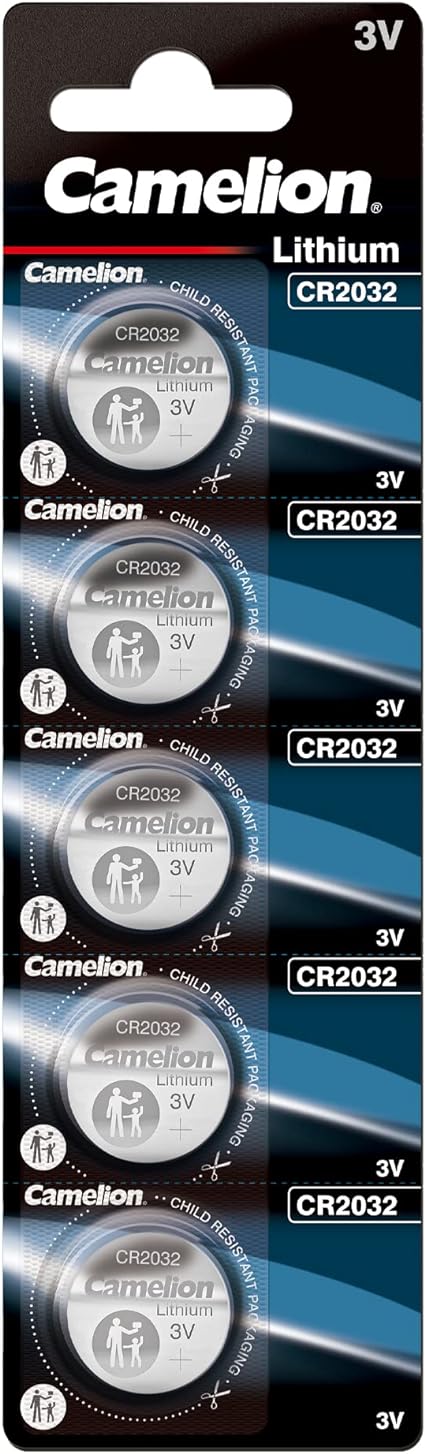 Camelion CR2032 ličio monetinės baterijos, 3V, rinkinys 5 vnt.