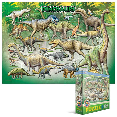 Dinozaurų dėlionė 100 detalių vaikams – aukštos kokybės, ekologiška