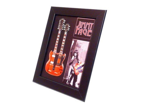 HOBI.LT 🇱🇹: Jimmy Page dvigubo kaklo mini gitara rėmelyje FMG - 011 - HOBI.LT 🇱🇹