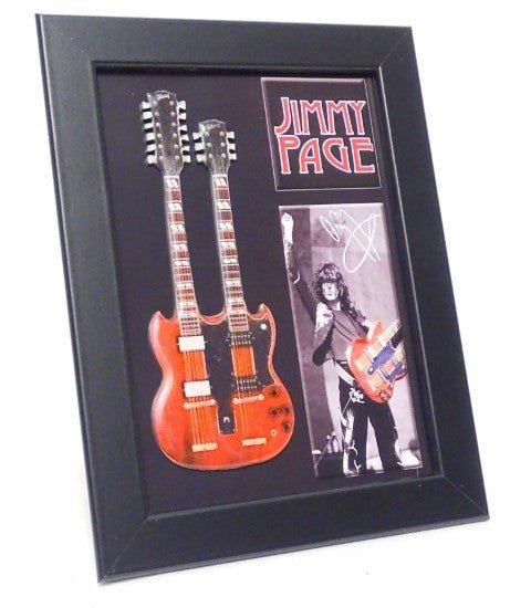 HOBI.LT 🇱🇹: Jimmy Page dvigubo kaklo mini gitara rėmelyje FMG - 011 - HOBI.LT 🇱🇹