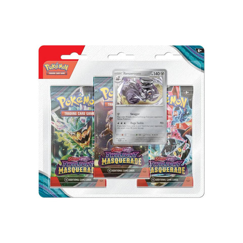 Pokémon Twilight Masquerade blister rinkinys: 3 pakeliai + promo korta