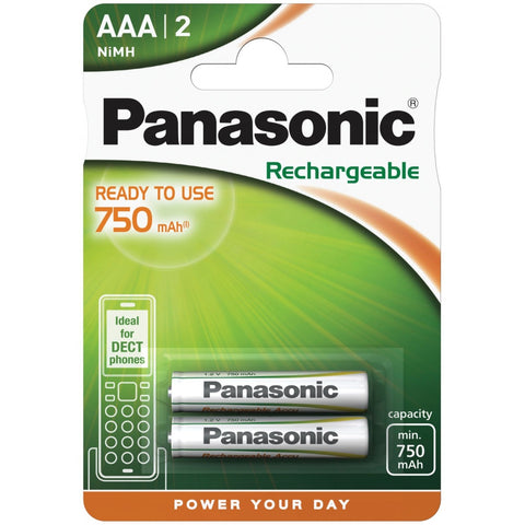 Panasonic AAA 750 mAh įkraunamos Ni-MH baterijos, 2 vnt.