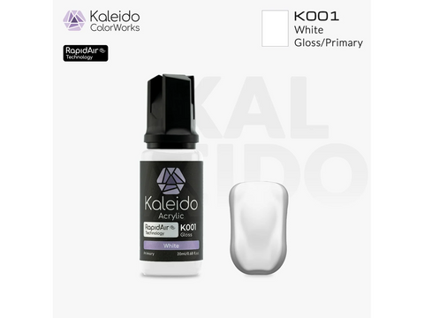 Kaleido RapidAir akriliniai dažai aerografui – Balta K001, 20 ml