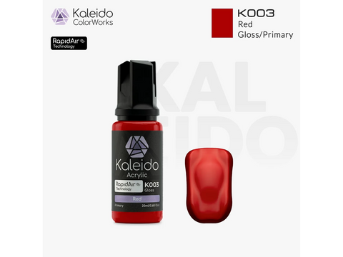 Kaleido ColorWorks RapidAir akriliniai dažai aerografui – Raudona 20 ml (K003)