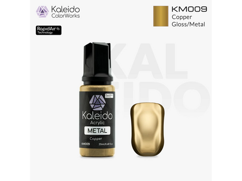 Kaleido ColorWorks metaliniai akriliniai dažai vario, aerografui 20 ml KM009