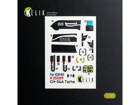 Kelik 3D interjero dekolės Sikorsky S-64 Skycrane CH-54A 1/35 ICM
