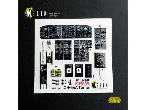 Kelik 3D interjero dekolės Sikorsky S-64 Skycrane CH-54A 1/35 ICM