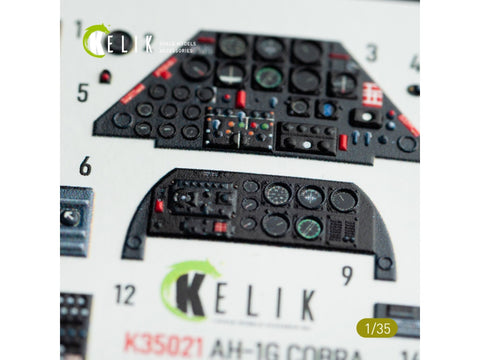 Kelik Bell AH-1G Cobra 1/35 vidiniai 3D lipdukai ICM rinkiniui