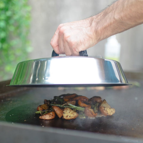 Nerūdijančio plieno kepimo dangtelis Char-Griller burgeriams, griliui