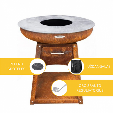 Plieninė laužavietė kepsninė Remundi Zelos M su 82 cm grilio plokšte