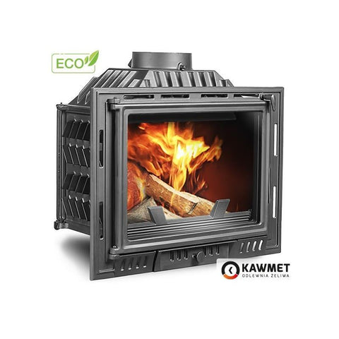 Ketaus židinio įdėklas KAWMET 10 kW, stiklas, peleninė, iki 100 m²