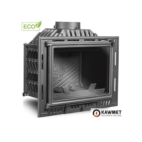 Ketaus židinio įdėklas KAWMET 10 kW, stiklas, peleninė, iki 100 m²