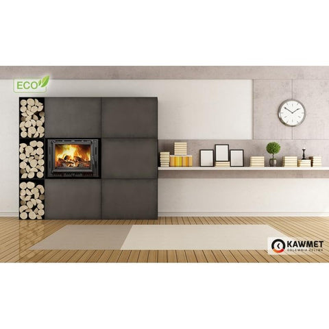 Ketaus židinio įdėklas KAWMET 10 kW, stiklas, peleninė, iki 100 m²