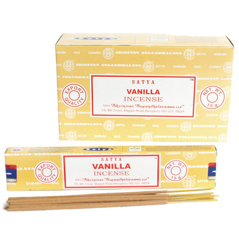 Satya vanilės smilkalai – saldus aromatas namams, rankų darbo Indijoje