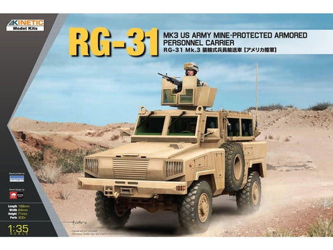 KINETIC RG-31 Mk3 US Army mastelis 1/35 plastikinis modelis 61012