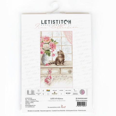 LetiStitch: Kitten SLETI976 - siuvinėjimo kryželiu rinkinys - HOBI.LT 🇱🇹