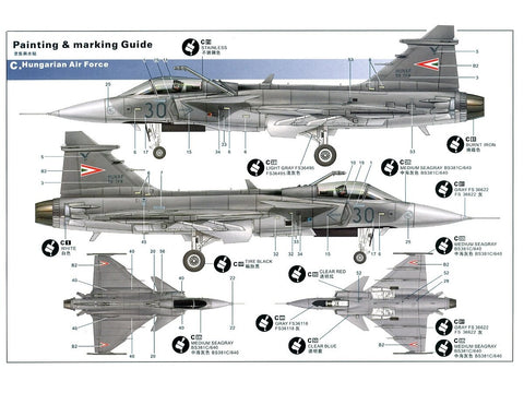Saab JAS-39A/C Gripen 1/48 plastikinis lėktuvo modelis Kitty Hawk