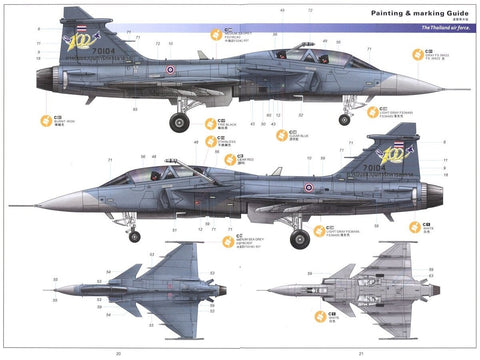 Saab JAS-39B/D Gripen 1/48 plastikinis surenkamas lėktuvo rinkinys