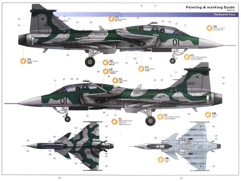 Saab JAS-39B/D Gripen 1/48 plastikinis surenkamas lėktuvo rinkinys