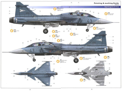 Saab JAS-39B/D Gripen 1/48 plastikinis surenkamas lėktuvo rinkinys