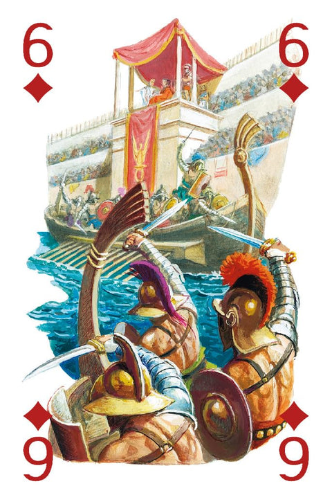 Gladiatoriai – iliustruotos žaidimų kortos, 54 vnt., pokeriui ir triukams