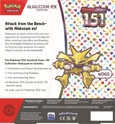 Pokémon TCG Scarlet & Violet 151 Alakazam ex dėžutė su 4 papildymais (EN)