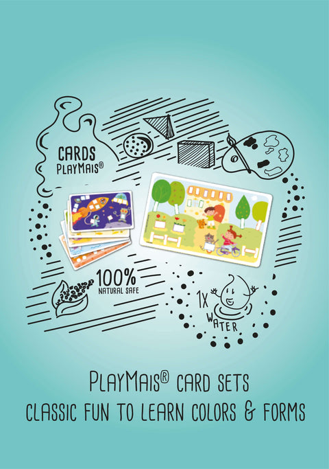 PLAYMAIS mokomosios kortelės „Mokausi spalvų ir formų“, 14 vnt., Vokietija
