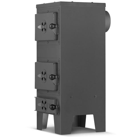 Šamotinė malkinė krosnelė su virykle 7 kW, ekologiškas šildymas