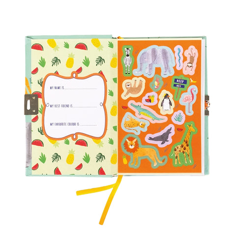 Kvepiantis paslapčių dienoraštis su spynele vaikams „Džiunglės“, bananų aromatas – Floss & Rock