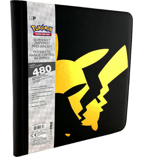 Pokémon Pikachu Premium PRO segtuvas su užtrauktuku – 12 kišenių, 480 kortų