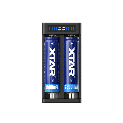XTAR MC2 Plus greitas 2 lizdų Li-ion baterijų įkroviklis 1A